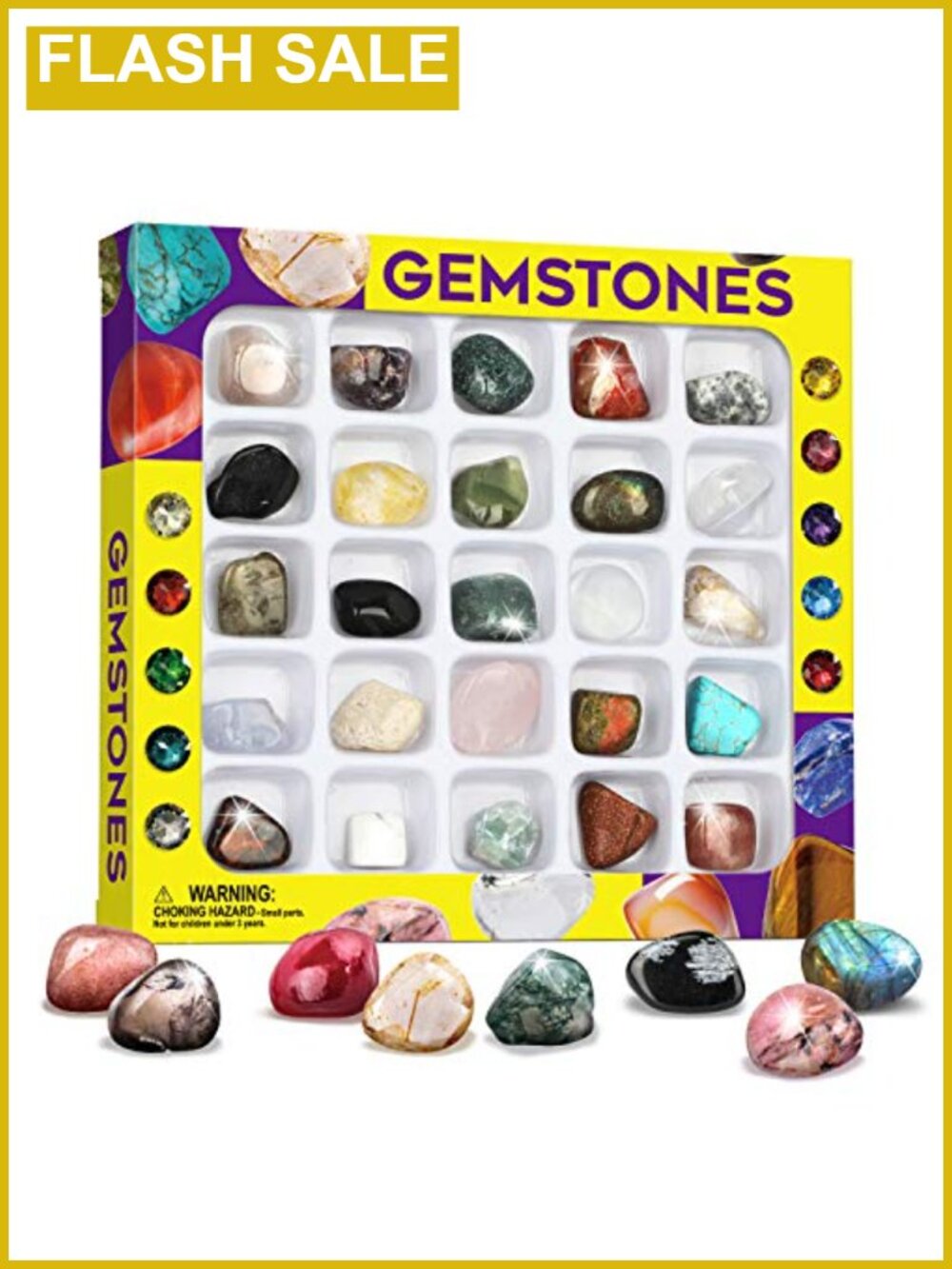 25PCS Rock and Mineral Collection STEM Geology Toy Ages 6-12